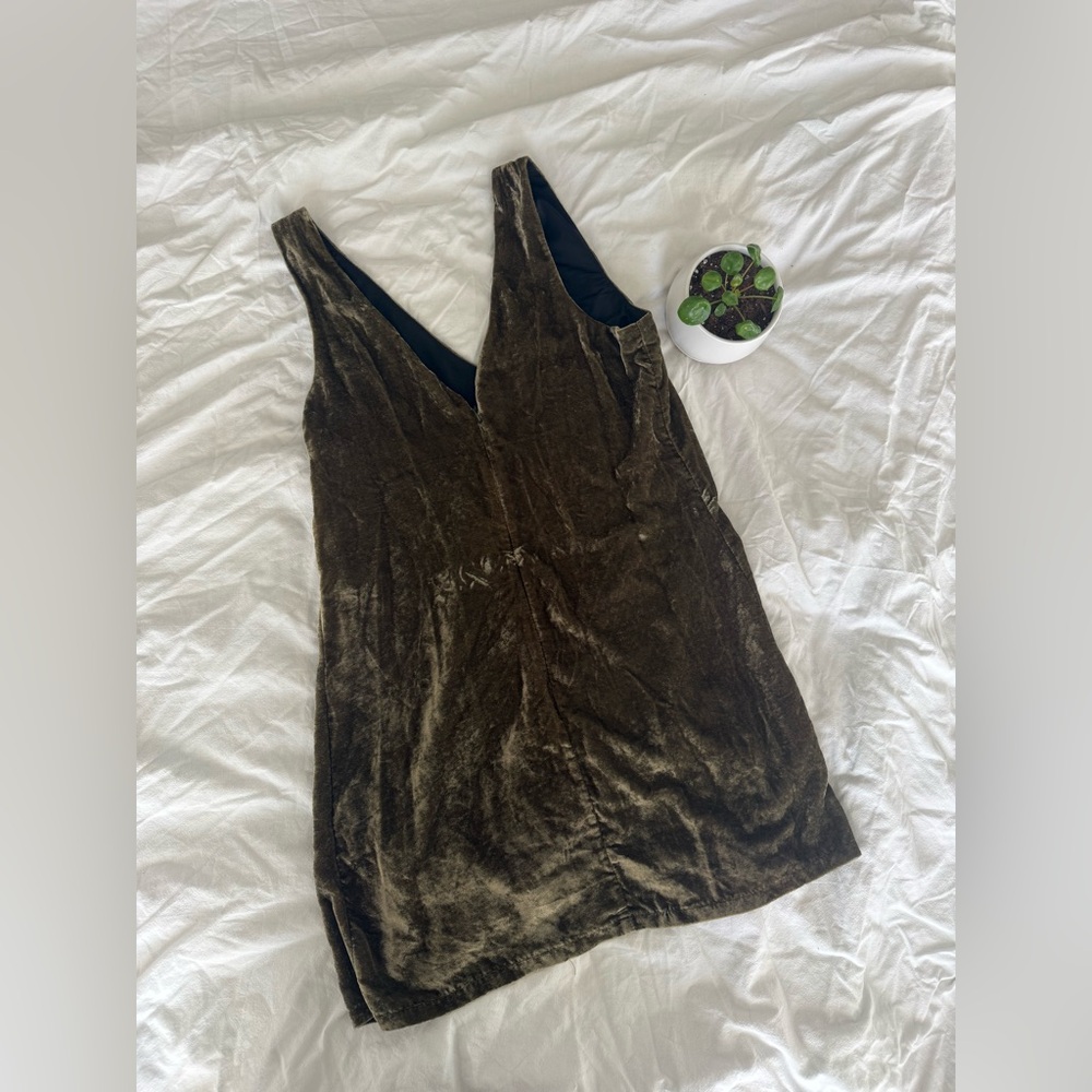 MELLODAY Dark Olive Green Mini Dress, size S - Picture 2 of 8